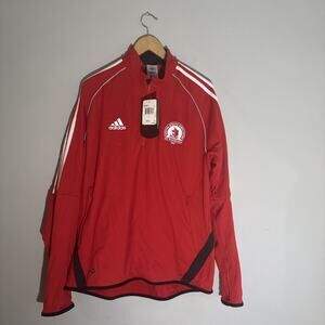 ADIDAS CLIMAPROOF MENS 2005 109TH BOSTON MARATHON Large RED JACKET